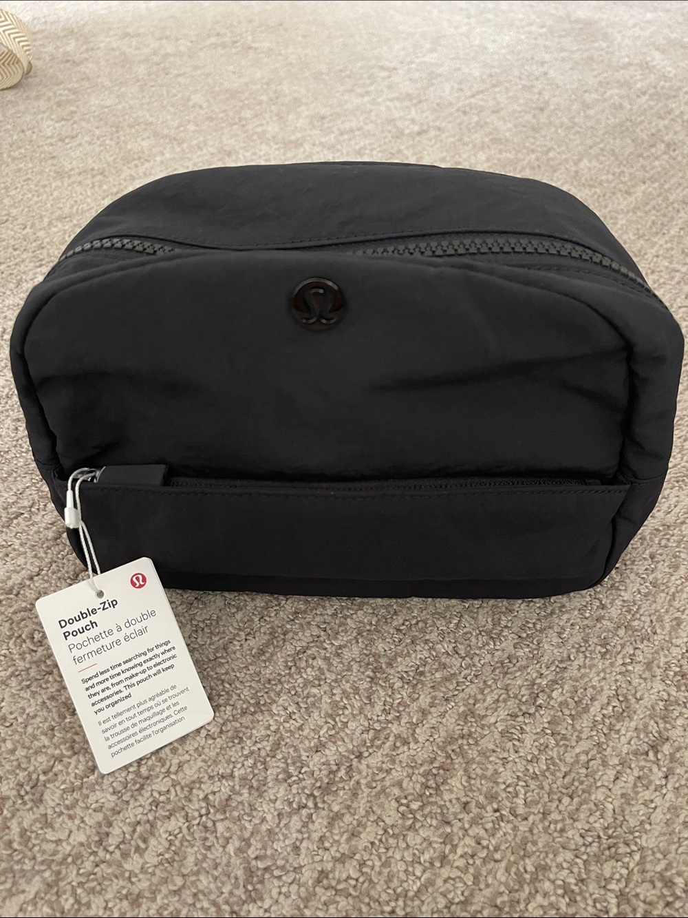 lululemon athletica Black Double-Zip Pouch (NWT)